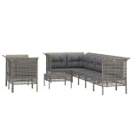 vidaXL Set mobilier de grădină cu perne, 9 piese, gri, poliratan vidaXL Set mobilier de grădină cu perne, 9 piese, gri, poliratan