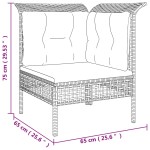 vidaXL Set mobilier de grădină cu perne, 9 piese, gri, poliratan vidaXL Set mobilier de grădină cu perne, 9 piese, gri, poliratan