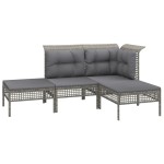 vidaXL Set mobilier de grădină cu perne, 8 piese, gri, poliratan vidaXL Set mobilier de grădină cu perne, 8 piese, gri, poliratan