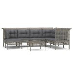 vidaXL Set mobilier de grădină cu perne, 8 piese, gri, poliratan vidaXL Set mobilier de grădină cu perne, 8 piese, gri, poliratan