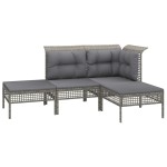 vidaXL Set mobilier de grădină cu perne, 8 piese, gri, poliratan vidaXL Set mobilier de grădină cu perne, 8 piese, gri, poliratan