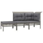 vidaXL Set mobilier de grădină cu perne, 8 piese, gri, poliratan vidaXL Set mobilier de grădină cu perne, 8 piese, gri, poliratan