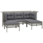 vidaXL Set mobilier de grădină cu perne, 9 piese, gri, poliratan vidaXL Set mobilier de grădină cu perne, 9 piese, gri, poliratan