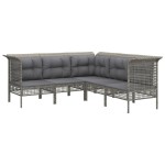 vidaXL Set mobilier de grădină cu perne, 9 piese, gri, poliratan vidaXL Set mobilier de grădină cu perne, 9 piese, gri, poliratan