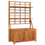 vidaXL Cutie de depozitare cu spalier, 99x50x160 cm, lemn masiv acacia vidaXL Cutie de depozitare cu spalier, 99x50x160 cm, lemn masiv acacia