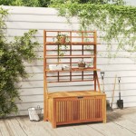 vidaXL Cutie de depozitare cu spalier, 99x50x160 cm, lemn masiv acacia vidaXL Cutie de depozitare cu spalier, 99x50x160 cm, lemn masiv acacia
