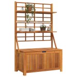vidaXL Cutie de depozitare cu spalier, 99x50x160 cm, lemn masiv acacia vidaXL Cutie de depozitare cu spalier, 99x50x160 cm, lemn masiv acacia