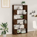 vidaXL Bibliotecă/Separator de cameră, stejar afumat, 100x24x188 cm vidaXL Bibliotecă/Separator de cameră, stejar afumat, 100x24x188 cm