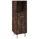 vidaXL Set dulapuri de baie, 3 piese, stejar afumat, lemn prelucrat