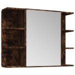 vidaXL Set dulapuri de baie, 4 piese, stejar afumat, lemn prelucrat