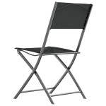 vidaXL Scaune pliante de exterior, 2 buc., negru, oțel și textilenă vidaXL Scaune pliante de exterior, 2 buc., negru, oțel și textilenă