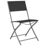 vidaXL Scaune pliante de exterior, 4 buc., negru, oțel și textilenă vidaXL Scaune pliante de exterior, 4 buc., negru, oțel și textilenă