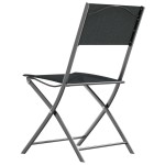 vidaXL Scaune pliante de exterior, 4 buc., negru, oțel și textilenă vidaXL Scaune pliante de exterior, 4 buc., negru, oțel și textilenă