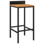 vidaXL Set bar pentru grădină, 5 piese, negru, poliratan/lemn acacia vidaXL Set bar pentru grădină, 5 piese, negru, poliratan/lemn acacia
