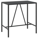 vidaXL Set bar pentru grădină, 7 piese, negru, poliratan/lemn acacia vidaXL Set bar pentru grădină, 7 piese, negru, poliratan/lemn acacia