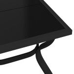 vidaXL Masă de grădină, negru, 180x80x70 cm, oțel și sticlă