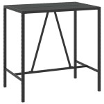 vidaXL Set bar pentru grădină, 5 piese, negru, poliratan/lemn acacia