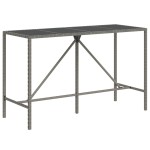 vidaXL Set bar pentru grădină, 9 piese, gri, poliratan/lemn acacia vidaXL Set bar pentru grădină, 9 piese, gri, poliratan/lemn acacia