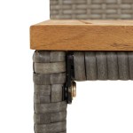 vidaXL Set bar pentru grădină, 5 piese, gri, poliratan/lemn acacia