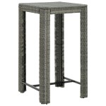 vidaXL Set bar pentru grădină, 3 piese, gri, poliratan/lemn acacia