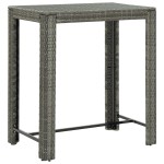 vidaXL Set bar pentru grădină, 5 piese, gri, poliratan/lemn acacia