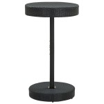 vidaXL Set bar pentru grădină, 3 piese, negru, poliratan/lemn acacia