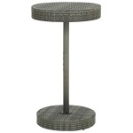 vidaXL Set bar pentru grădină, 3 piese, gri, poliratan/lemn acacia