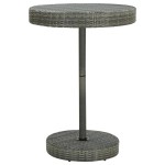 vidaXL Set bar pentru grădină, 5 piese, gri, poliratan/lemn acacia