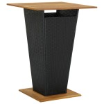 vidaXL Set bar pentru grădină, 5 piese, negru, poliratan/lemn acacia vidaXL Set bar pentru grădină, 5 piese, negru, poliratan/lemn acacia