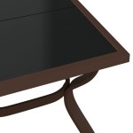 vidaXL Masă de grădină, maro și negru, 180x80x70 cm, oțel și sticlă
