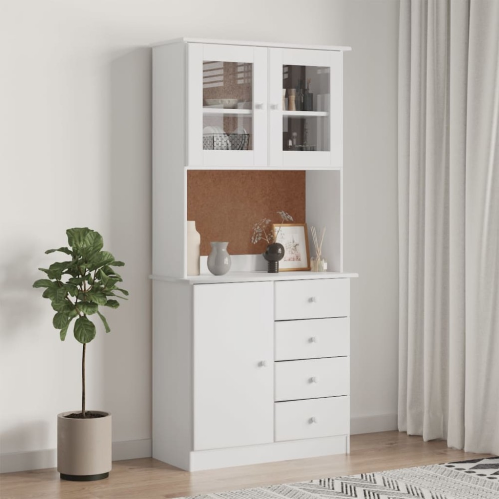 vidaXL Dulap înalt ALTA, alb, 77x35x165 cm, lemn masiv de pin