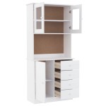vidaXL Dulap înalt ALTA, alb, 77x35x165 cm, lemn masiv de pin vidaXL Dulap înalt ALTA, alb, 77x35x165 cm, lemn masiv de pin