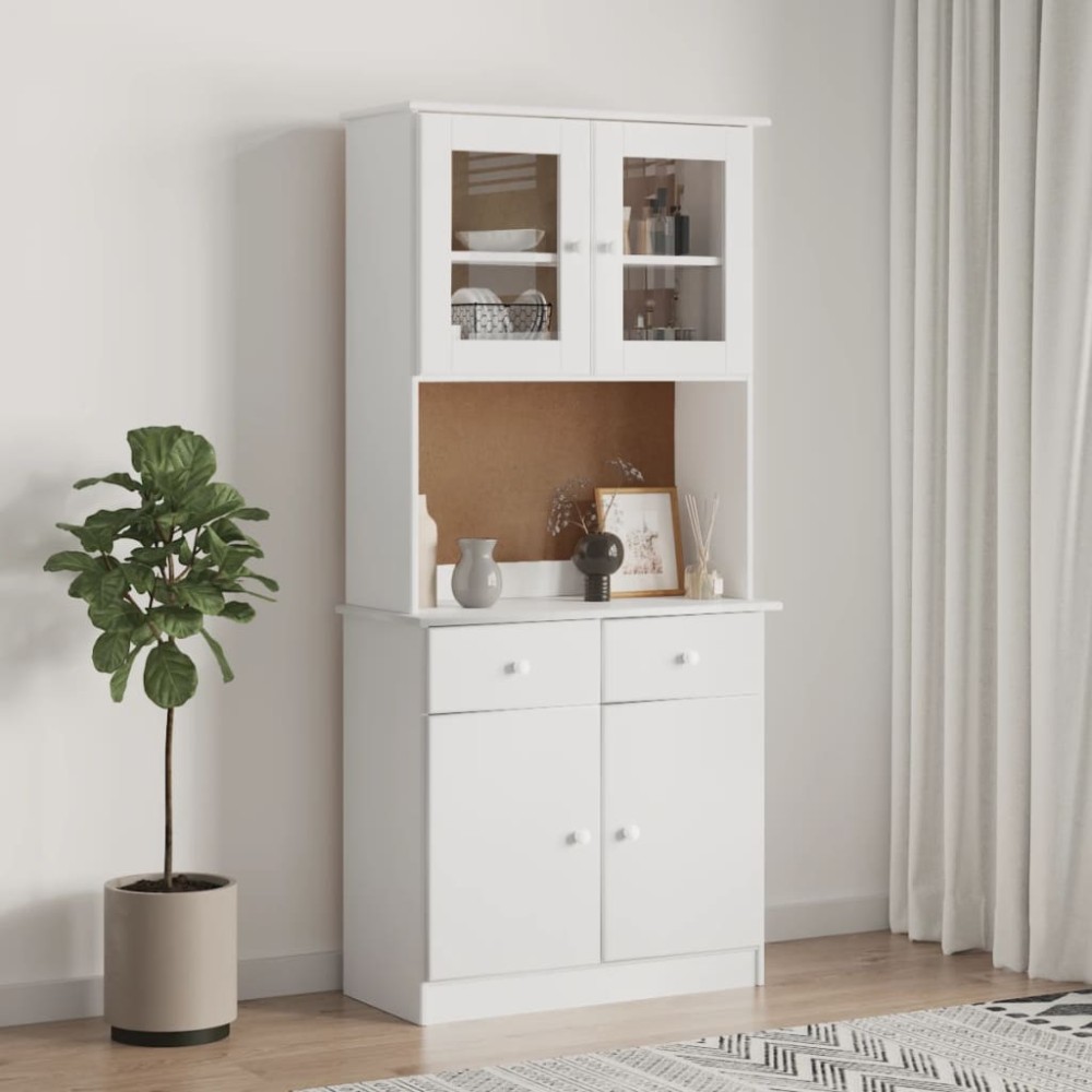 vidaXL Dulap înalt ALTA, alb, 77x35x165 cm, lemn masiv de pin