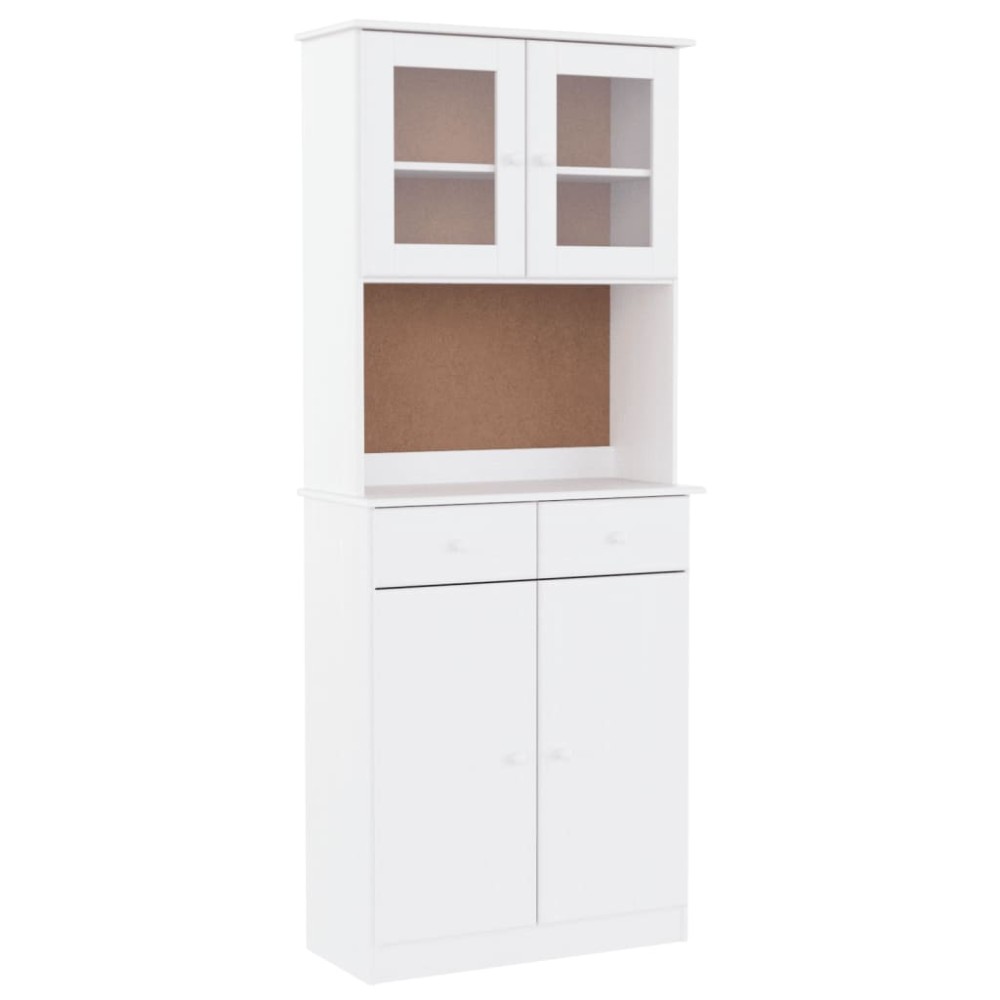 vidaXL Dulap înalt ALTA, alb, 77x35x188 cm, lemn masiv de pin