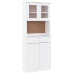 vidaXL Dulap înalt ALTA, alb, 77x35x188 cm, lemn masiv de pin vidaXL Dulap înalt ALTA, alb, 77x35x188 cm, lemn masiv de pin