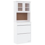 vidaXL Dulap înalt ALTA, alb, 77x35x188 cm, lemn masiv de pin vidaXL Dulap înalt ALTA, alb, 77x35x188 cm, lemn masiv de pin