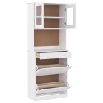 vidaXL Dulap înalt ALTA, alb, 77x35x188 cm, lemn masiv de pin vidaXL Dulap înalt ALTA, alb, 77x35x188 cm, lemn masiv de pin