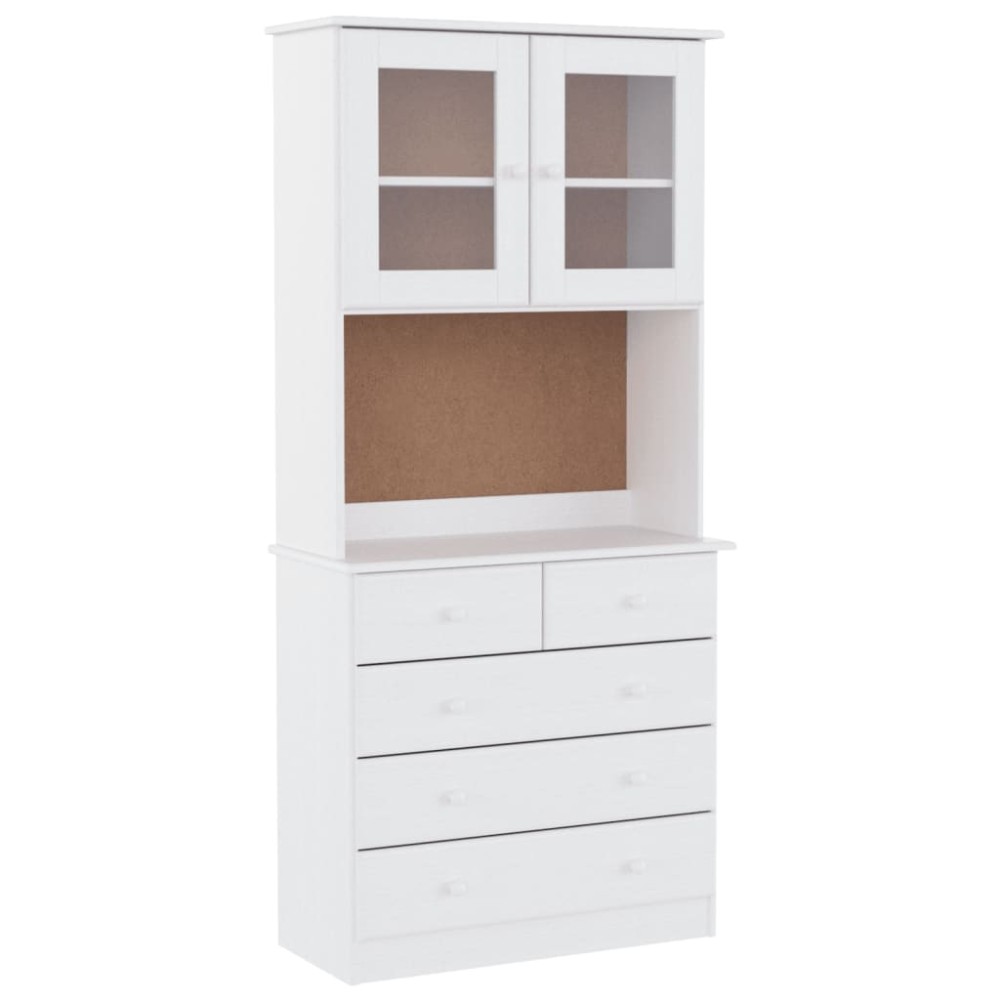vidaXL Dulap înalt ALTA, alb, 77x35x165 cm, lemn masiv de pin