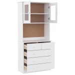 vidaXL Dulap înalt ALTA, alb, 77x35x165 cm, lemn masiv de pin vidaXL Dulap înalt ALTA, alb, 77x35x165 cm, lemn masiv de pin