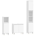 vidaXL Set dulapuri de baie, 3 piese, alb, lemn prelucrat vidaXL Set dulapuri de baie, 3 piese, alb, lemn prelucrat