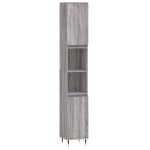 vidaXL Set dulapuri de baie, 3 piese, gri sonoma, lemn prelucrat vidaXL Set dulapuri de baie, 3 piese, gri sonoma, lemn prelucrat