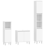 vidaXL Set dulapuri de baie, 3 piese, alb, lemn prelucrat vidaXL Set dulapuri de baie, 3 piese, alb, lemn prelucrat