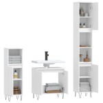 vidaXL Set dulapuri de baie, 3 piese, alb, lemn prelucrat vidaXL Set dulapuri de baie, 3 piese, alb, lemn prelucrat