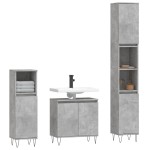 vidaXL Set dulapuri de baie, 3 piese, gri beton, lemn prelucrat vidaXL Set dulapuri de baie, 3 piese, gri beton, lemn prelucrat