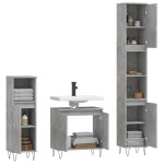 vidaXL Set dulapuri de baie, 3 piese, gri beton, lemn prelucrat vidaXL Set dulapuri de baie, 3 piese, gri beton, lemn prelucrat