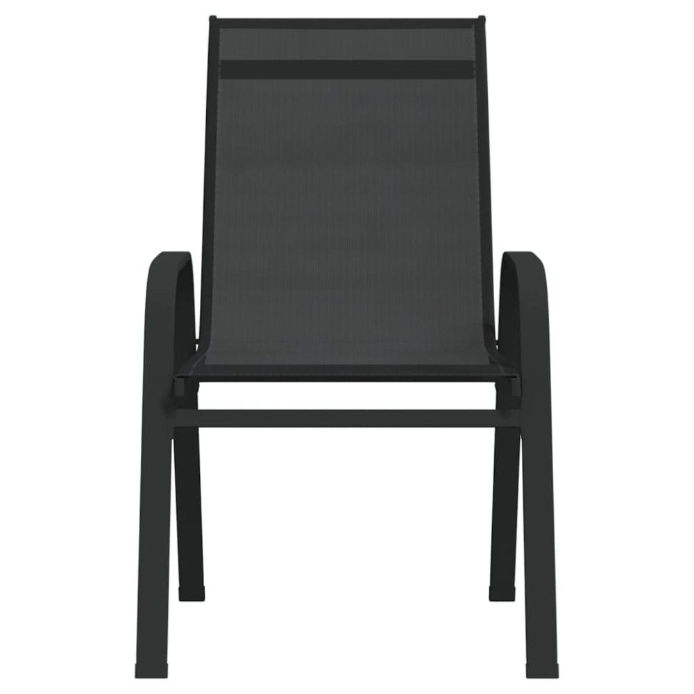 vidaXL Scaune de grădină stivuibile, 6 buc., negru, textilenă