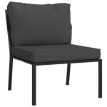 vidaXL Set mobilier grădină cu perne gri, 7 piese, oțel vidaXL Set mobilier grădină cu perne gri, 7 piese, oțel
