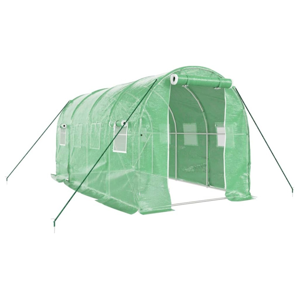 vidaXL Seră cu cadru din oțel, verde, 8 m², 4x2x2 m