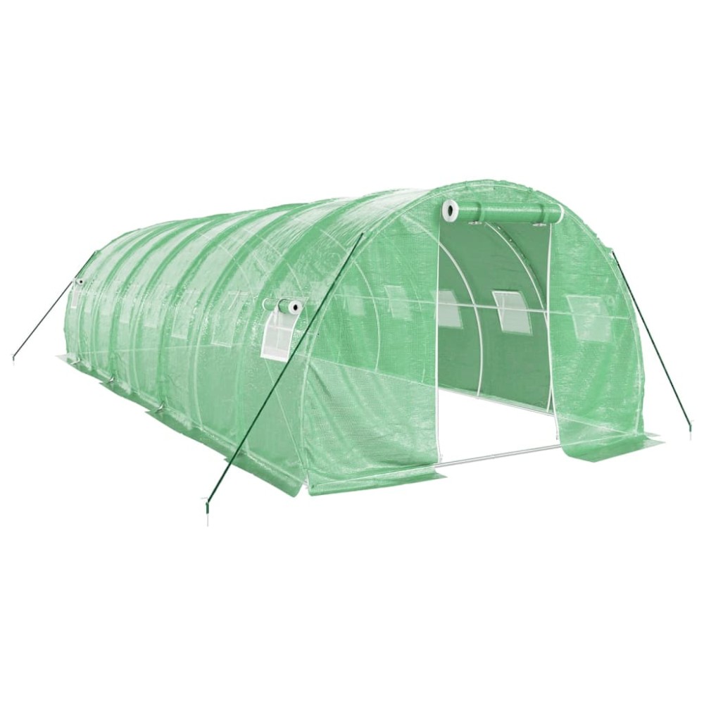 vidaXL Seră cu cadru din oțel, verde, 24 m², 8x3x2 m