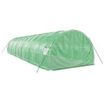 vidaXL Seră cu cadru din oțel, verde, 36 m², 12x3x2 m vidaXL Seră cu cadru din oțel, verde, 36 m², 12x3x2 m